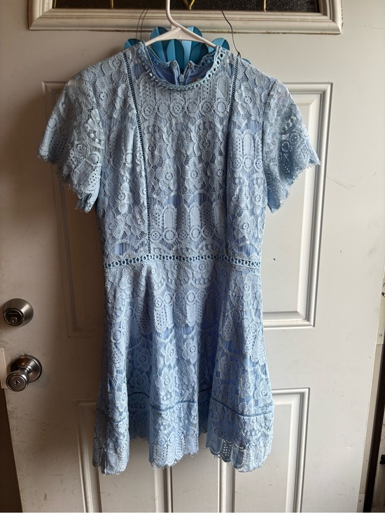 Altar'd State Dresses & Skirts - Altar'd State Light Blue Lace Midi Dress